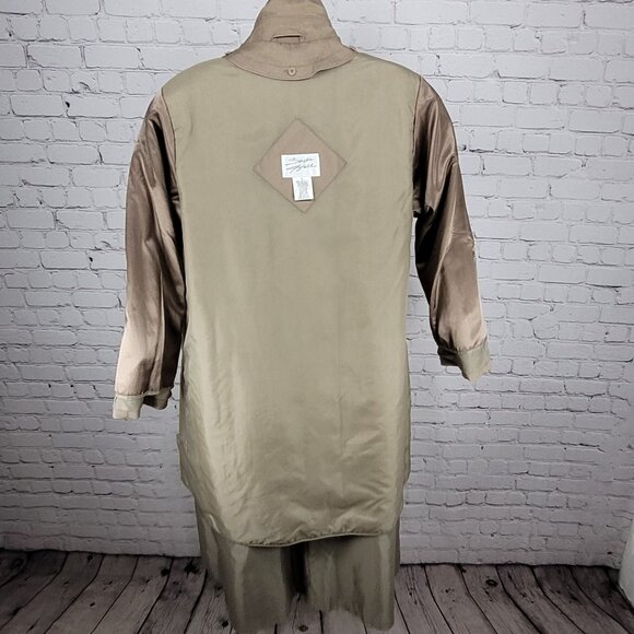 Saxton Hall Brown Thermo Lite Lined Belted Double Breasted Trench Coat Size 10 - Picture 8 of 16